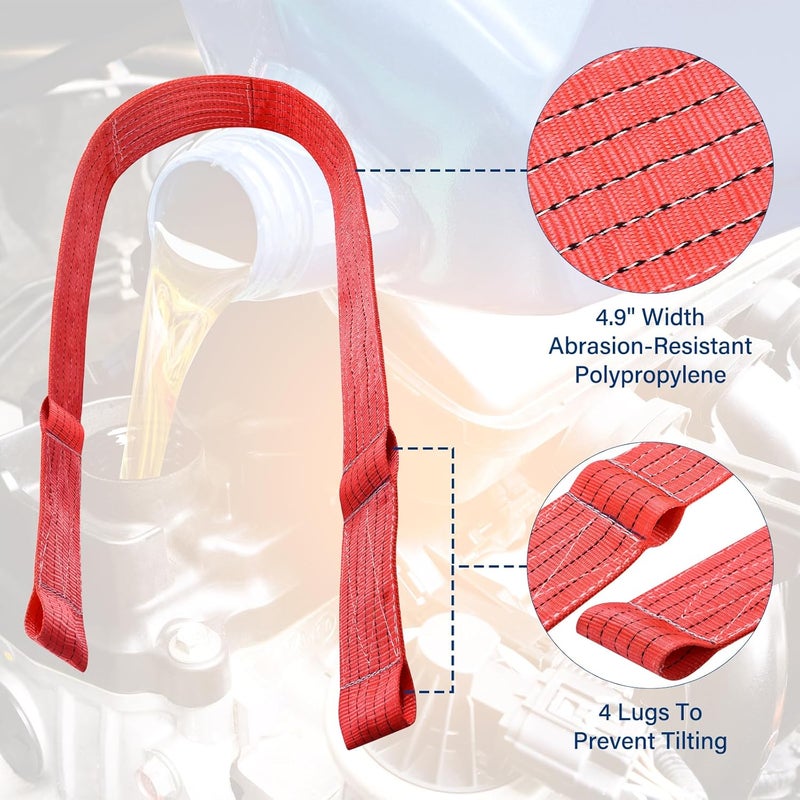 GADFISH Drum Handling Sling for 55 Gallon Drum, Barrel Lifting Web Sling Heavy Duty No tilt with 2 Pack Ratchet Strap, Capacity up to 6000 LBS, Adjustable for Farms Barns Cranes Forklift Trucks, 78.7" X 4.9" - Image 3